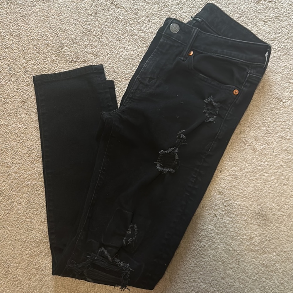 American Eagle Airflex patched skinny